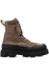 Moncler Peak-path Suede Lace-up Boots In Brown