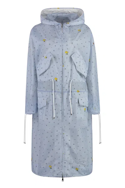 MONCLER PEANUTS PRINT HOODED RAINCOAT FOR WOMEN