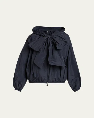 Moncler Pecher Lightweight Blouson Bow Jacket In Blue