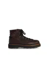 MONCLER MONCLER 'PEKA TREK' BROWN LEATHER BOOTS