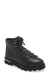 Moncler Men's Peka Trek Leather Zip Hiking Boots In All Black