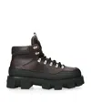 Moncler Grenoble Peak Trek Leather Hiking Boots In Brown