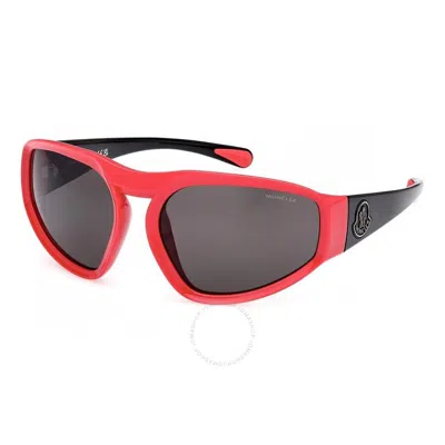 Moncler Pentagra Smoke Wrap Men's Sunglasses Ml0248 75a 62 In Red