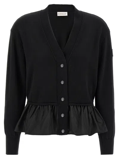 Moncler Peplos Cardigan Sweaters And Cardigans Black