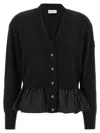 Moncler Cardigan Tricot In Brown
