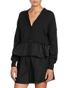 Moncler Cashmere Blend Cardigan Peplum Hem In Black