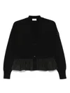 Moncler Cashmere Blend Cardigan Peplum Hem In Black