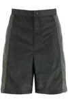 Moncler Born To Protect Perforated Nylon Shorts In Green