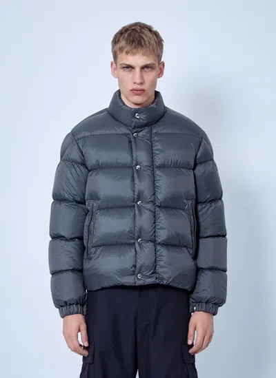 Moncler Pesio Quilted High-collar Puffer Jacket In Blue