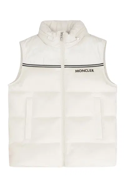 Moncler Kids' Peter Shiny Nylon Down Vest In White