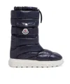 Moncler Logo Patch Padded Snow Boots In Blue