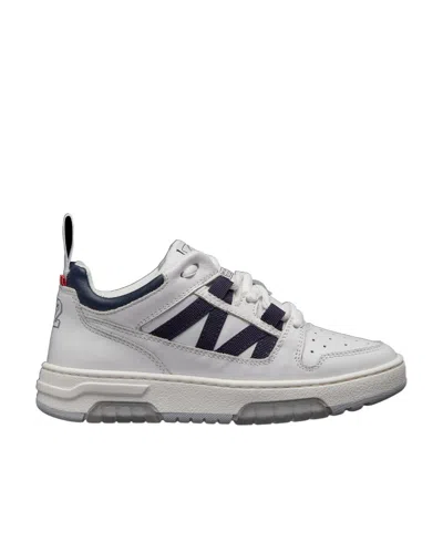 Moncler Petit Pivot Leather Sneakers In Gray