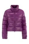 Moncler Short Down Jacket Adjustable Hem In Purple