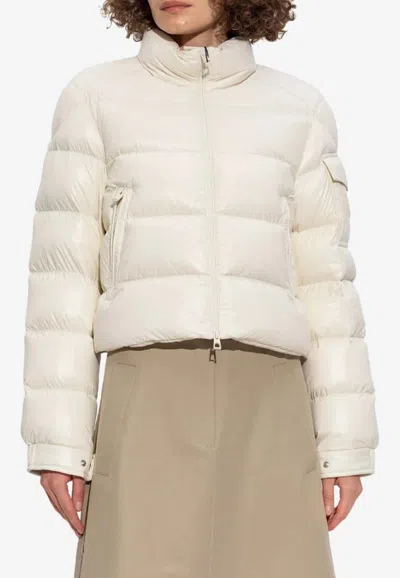 Moncler Petra Cropped Down Jacket In Brown