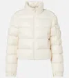 Moncler Womens Natural Petra Crop Shell-down Jacket In Neutral