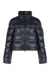 Moncler Womens Black Petra Crop Shell-down Jacket In Blue