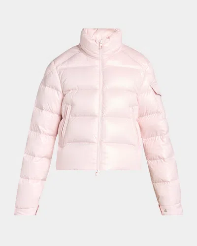 Moncler Petra Short Down Puffer Jacket In Pink