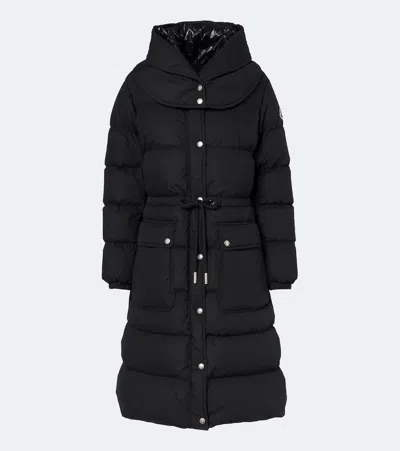 Moncler Pic Hooded Down Coat In Black