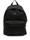 Moncler Pierrick Backpack Front Zip-fastening Pocket In Black