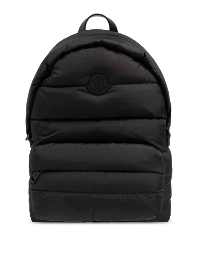 Moncler Pierrick Logo Patch Padded Backpack In Black