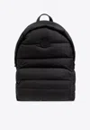 Moncler Pierrick Logo Patch Padded Backpack In Black