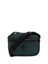 Moncler Green Crossbody Bag With Logo Patch On The Front And Adjustable Shoulder Strap In Tech Fabri In Green