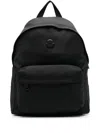 Moncler Pierrick Nylon Backpack Large Front Pocket In Black
