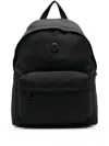 Moncler Pierrick Nylon Backpack Large Front Pocket In Black