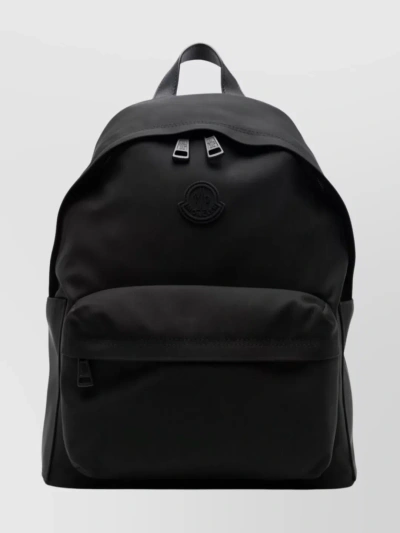 Moncler Pierrick's Versatile Leather Trim Backpack In Black