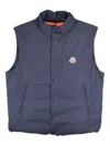 Moncler Pilat Quilted Stud-fastening Gilet In Blue