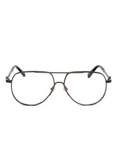 Moncler Pilot-frame Glasses In Braun