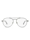 Moncler Pilot-frame Glasses In Metallic