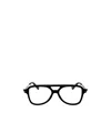Moncler Pilot-frame Open-bridge Glasses In Black