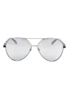 Moncler Pilot Frame Sunglasses In Silver