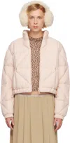 Moncler Pink Anafi Down Jacket In Neutral