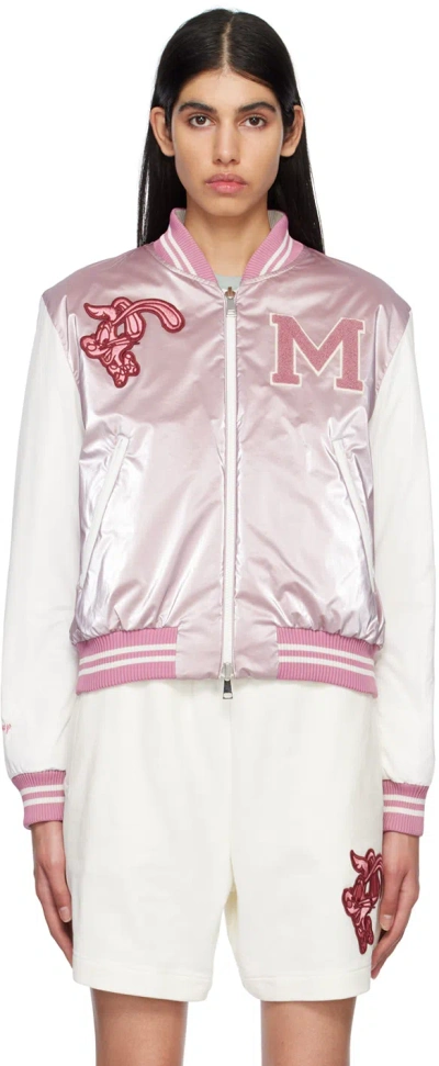 Moncler Pressy Satin Bomber Jacket In Multicolore