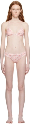 Moncler Logo-print Stretch Bikini In 519 Pink Multi