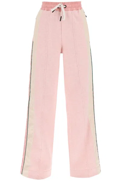 Moncler Pink Cotton And Nylon Joggers For Women
