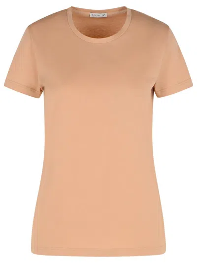 MONCLER MONCLER PINK COTTON T-SHIRT