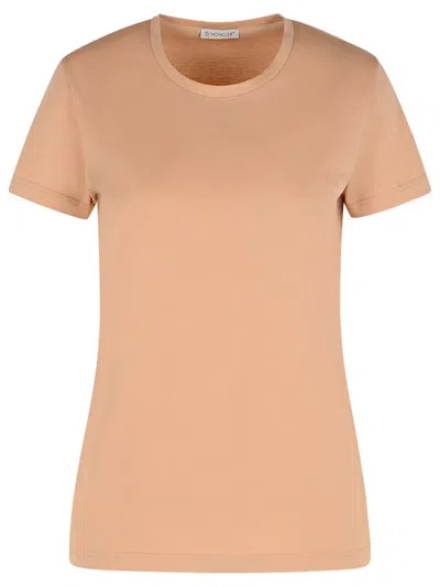 MONCLER MONCLER PINK COTTON T-SHIRT
