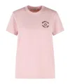 Moncler T-shirt With Embroidery In Pink