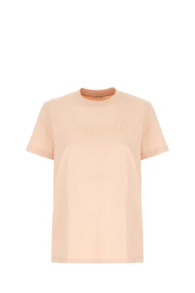 Moncler Pink Cotton T-shirt In Orange
