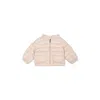 Moncler Pink Down Jacket For Baby Girl With Logo In Pink