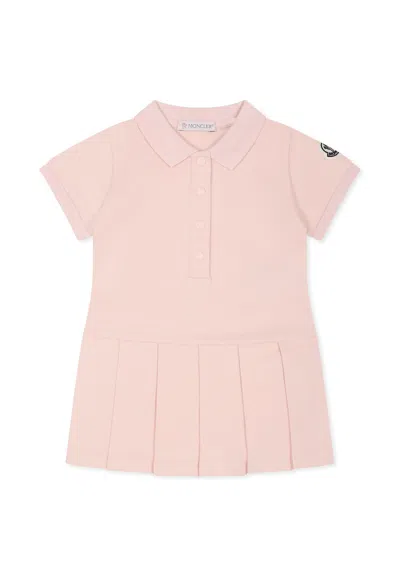 Moncler Kids' Pink Dress For Baby Girl With Logo In Rose