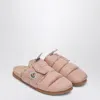 Moncler Mon Pocket Slippers With Soft Padded Design And Logo Patch In Pink
