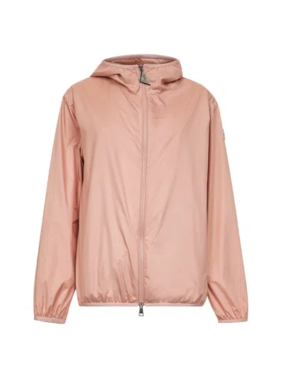 Moncler Fegeo Hooded Tech Windbreaker Jacket In Pink