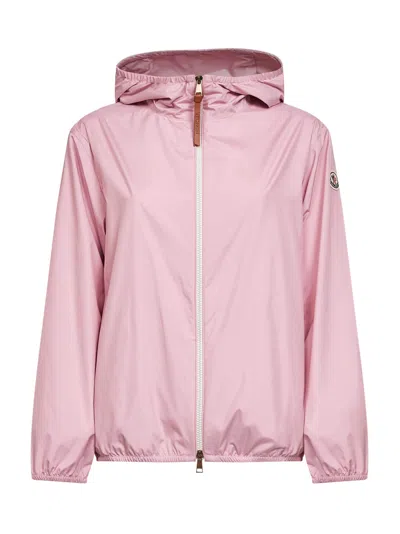 Moncler Pink Fegeos Hooded Windbreaker In Neutral
