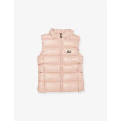 Moncler Kids' Pink Ghany Logo-patch Down Gilet 4-14