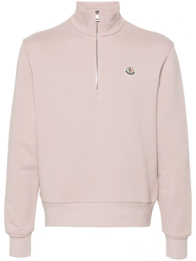 Moncler Sweatshirt Mit Logo-patch In Pink