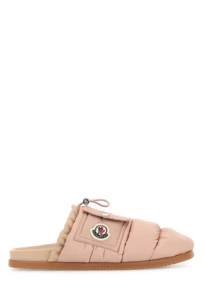 MONCLER PINK LOGO FABRIC SLIDES